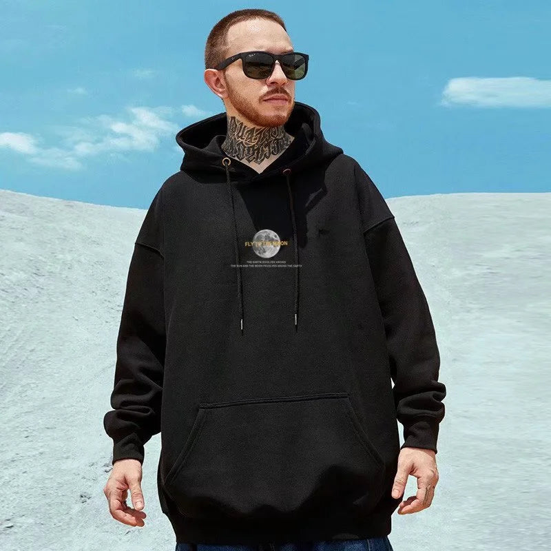 Fly To The Moon -  Graphic Print Hoodie